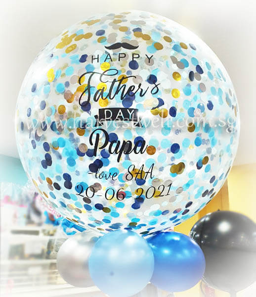 Happy Fathers Day Personalized Jumbo Helium Latex Balloon